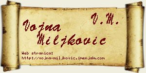 Vojna Miljković vizit kartica